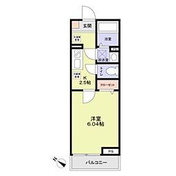 アットリラ稲毛海岸Ａ 1階1Kの間取り