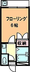 モンテローザ 1階1Kの間取り