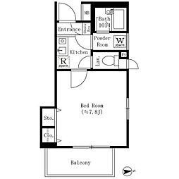 コアロート西早稲田 3階1Kの間取り