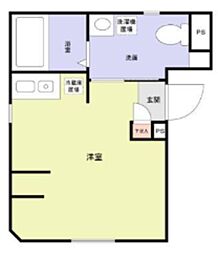 カテリーナ千住大橋 2階ワンルームの間取り