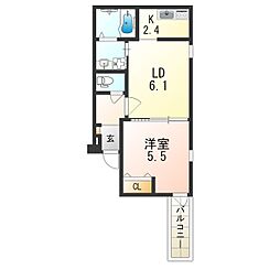 JR東海道・山陽本線 甲子園口駅 徒歩13分の賃貸アパート 3階1LDKの間取り