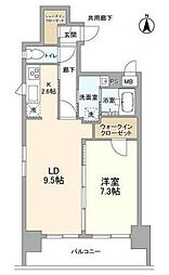 アリュージュ両国 12階1LDKの間取り