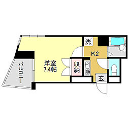 みつわビル2 1Kの間取図画像