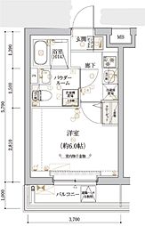 ECREDE横濱吉野町 1Kの間取図画像