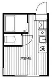 G・Aヒルズ山手II A棟 1階ワンルームの間取り