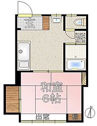 コーポ原田 2階1DKの間取り