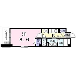 JR阪和線 鳳駅 徒歩5分の賃貸アパート 1階1Kの間取り