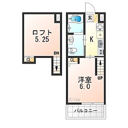 ロフティ北野の森 1Kの間取図画像