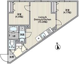 エルファーロ笹塚3 204 2階2LDKの間取り