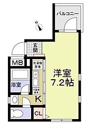 エスペリオ 4階ワンルームの間取り