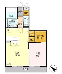 エルドシック大森 1階1LDKの間取り