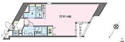東急東横線 学芸大学駅 徒歩10分の賃貸マンション 5階ワンルームの間取り