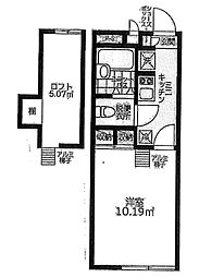 レオパレスLIFE1 1Kの間取図画像