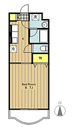 メゾン・ファミーユ7 1Kの間取図画像