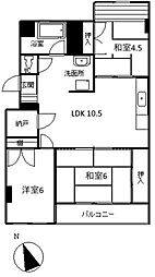 磯貝グリーンアパルト 3SLDKの間取図画像