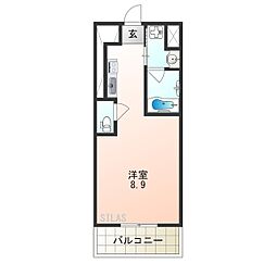 ノザキレジデンス新今宮 ワンルームの間取図画像