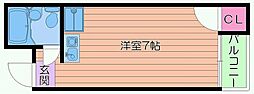 おおさか東線 JR野江駅 徒歩4分の賃貸マンション 1階ワンルームの間取り