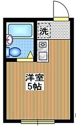 パトリエ本蓮沼B ワンルームの間取図画像