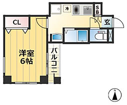 CITYSPIRE神戸元町II 6階1Kの間取り