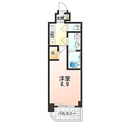 阪急京都本線 上新庄駅 徒歩3分の賃貸マンション 10階1Kの間取り