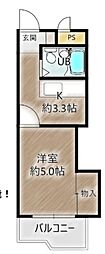 エスポワール 1Kの間取図画像