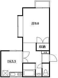 ハイツナカムラ第一 1階1DKの間取り
