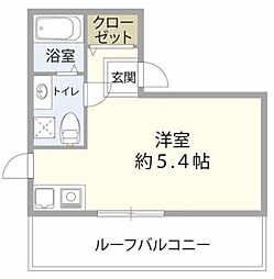 CONTEL NAKANO 4階ワンルームの間取り