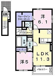 ブリッサ3 2LDKの間取図画像