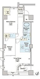 レジディアタワー上池袋タワーサイド 2LDKの間取図画像