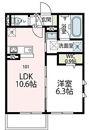 川崎市多摩区登戸アパート 1LDKの間取図画像