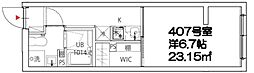 クーカイ・テラス祐天寺 1Kの間取図画像