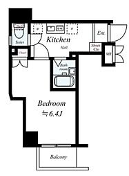 エクセリア早稲田I 1階1Kの間取り