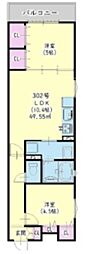 クリエオーレ打越町 2LDKの間取図画像