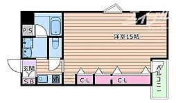 パレス東洋豊里2 1Kの間取図画像