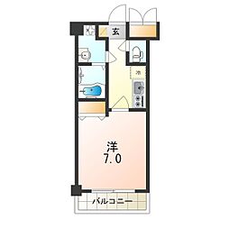 阪急京都本線 南茨木駅 徒歩3分の賃貸マンション 4階1Kの間取り