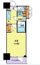 JR中央線 立川駅 徒歩5分の賃貸マンション 8階1Kの間取り