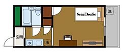 グリーンキャピタル東松原 3階ワンルームの間取り