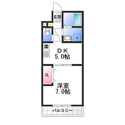 南海線 高石駅 徒歩3分の賃貸アパート 1階1DKの間取り