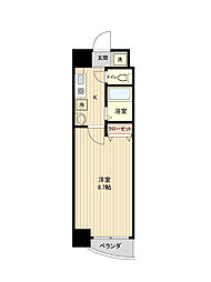JR東北本線 仙台駅 徒歩9分の賃貸マンション 6階1Kの間取り
