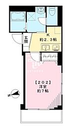 京急本線 平和島駅 徒歩7分の賃貸マンション 2階1Kの間取り
