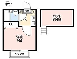 ラルーチェ 1Kの間取図画像