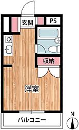 TOP与野NO3 ワンルームの間取図画像