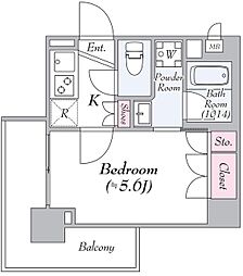 パティーナ馬込弐番館 4階1Kの間取り