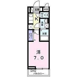 クラッテーロ八王子 1Kの間取図画像