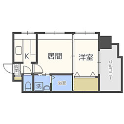 エステート・モア平尾公園通り 2Kの間取図画像