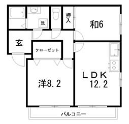 フィネス高橋 2LDKの間取図画像