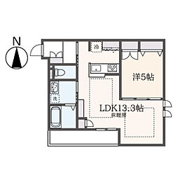カサ・デルフト 1LDKの間取図画像