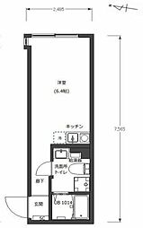 横浜市神奈川区神大寺1丁目アパート ワンルームの間取図画像