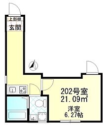 クレール堀切 1Kの間取図画像