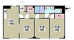三協コーポ 1階3LDKの間取り